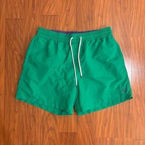 Polo Ralph Lauren Emerald Green Swim Trunks Purple Pony Mens Large Mesh Liner